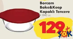 PAŞABAHÇE BORCAM BAKE&KEEP KAPAKLI TENCERE 840 CC
